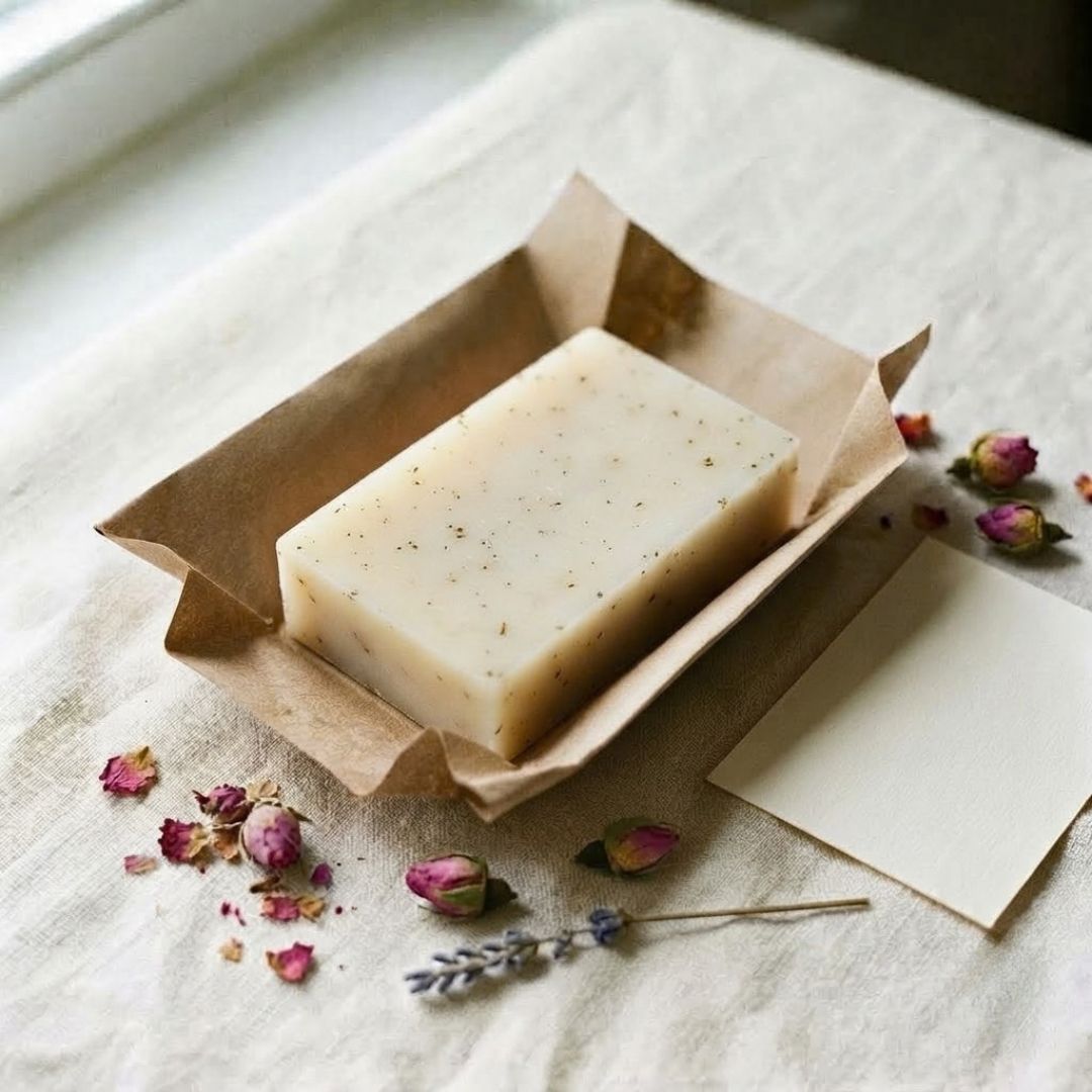 Nivam kokum Butter Rose bar in packaging